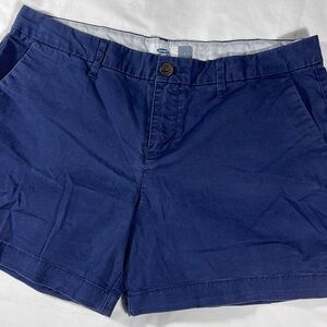 Old Navy womens navy blue basic flat front 4.5" inseam chino shorts - size 6